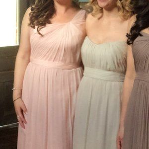 Amsale Crepe One Shoulder Bridesmaid Dress in Blush (style G879C)